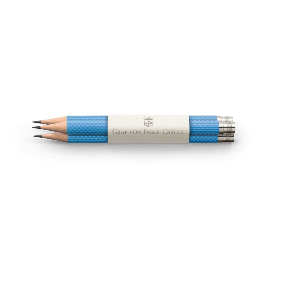 Graf-von-Faber-Castell - 3 lápices de bolsillo para el Lápiz Perfecto Gulf Blue