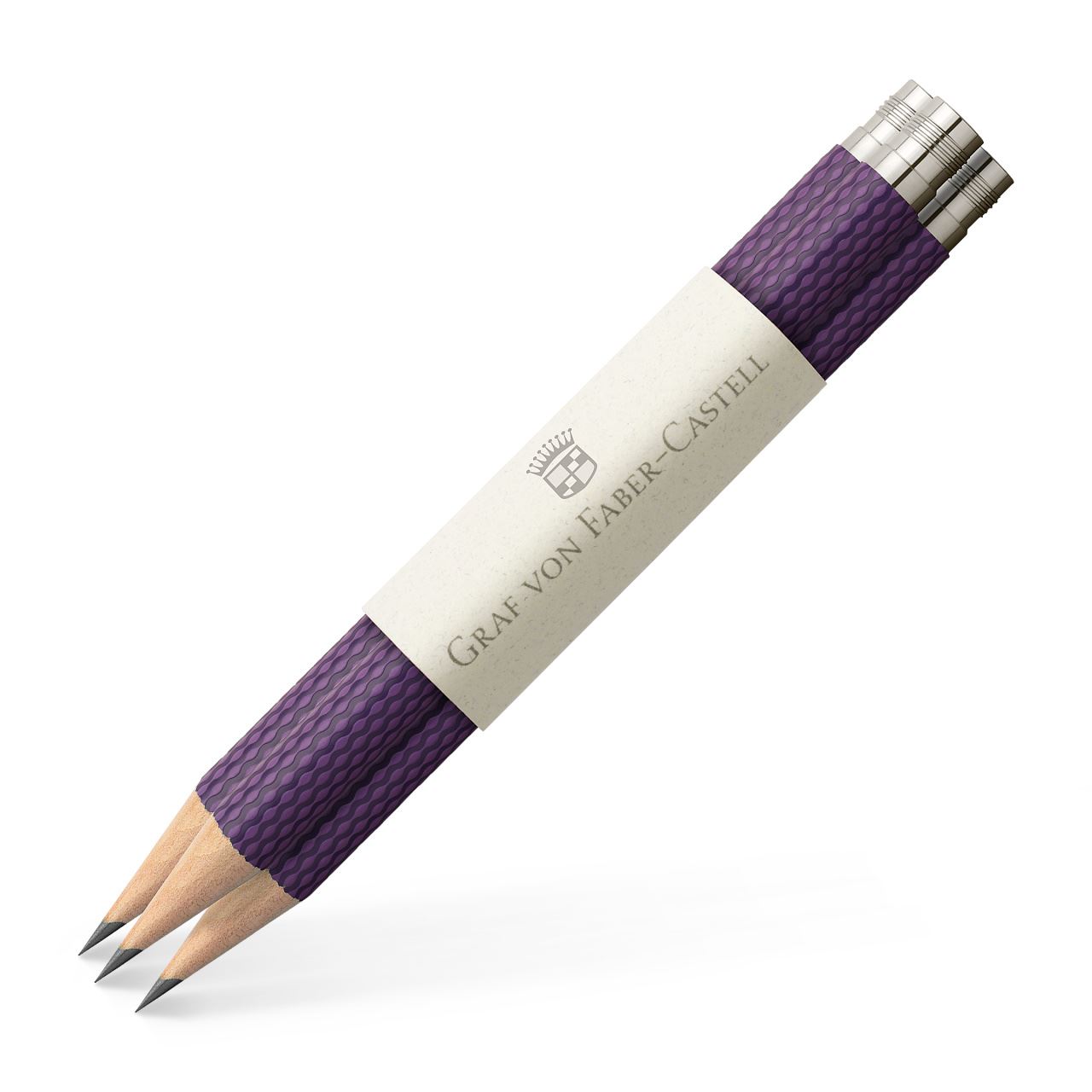 Graf-von-Faber-Castell - 3 lápices de bolsillo Guilloche, azul violeta